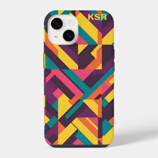 カラフルな幾何学模様 iPhoneケース (裏面)