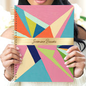 カラフルな幾何学的な抽象的なオーダーメイドネーム プランナー手帳