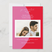 カラフルな幾何学的な現代風2枚の写真の結婚式 招待状 (裏面)