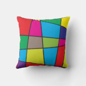 カラフルな幾何学的形状 クッション (裏面)