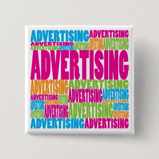 カラフルな広告 缶バッジ (正面)