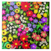 カラフルな庭によってはタイルが開花します タイル (正面)