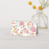 カラフルな庭の花の結婚式  プレイスカード (裏面)
