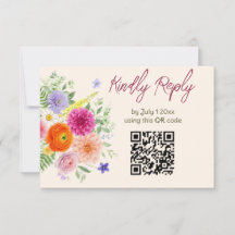 カラフルな庭の花 ウェディングサイトQRコード