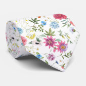 カラフルな庭の花 ワイルドフラワー 春の草原 ネクタイ (ロール)