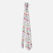 カラフルな庭の花 ワイルドフラワー 春の草原 ネクタイ (裏面)