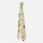 カラフルな庭の花 ワイルドフラワー 春の草原 ネクタイ (裏面)