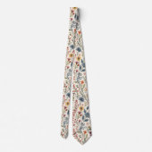 カラフルな庭の花 野花 春の牧草地 ネクタイ (裏面)