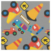 カラフルな建築車の子供の生地 ファブリック (クローズアップ)