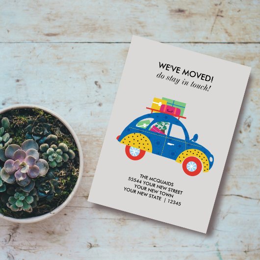 カラフルな引越しのご案内カード 案内状