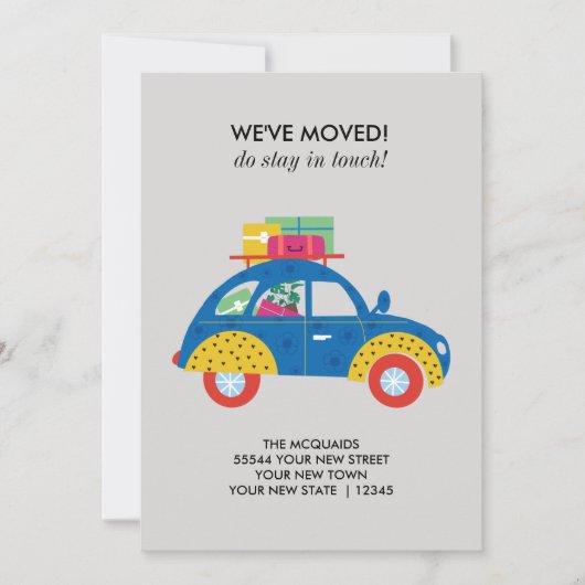 カラフルな引越しの案内カード 案内状 (正面)