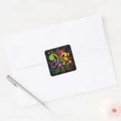 カラフルな形、精神のフルーツ スクエアシール (封筒)