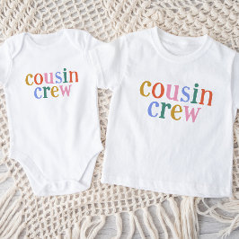カラフルな従兄弟クルーのお揃いファミリー ベビーTシャツ