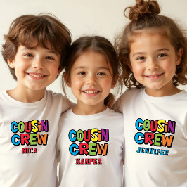 カラフルな従兄弟クルーの家族再会 トドラーTシャツ