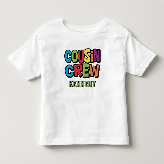 カラフルな従兄弟クルーの家族再会 トドラーTシャツ (正面)