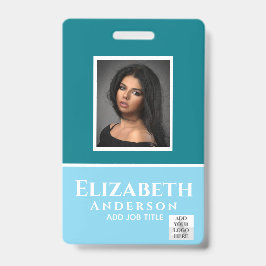 カラフルな従業員写真 名前 QRコードスキャン バーコード バッジ