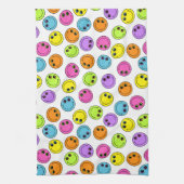カラフルな微笑のEmojiは直面します キッチンタオル (縦)