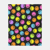 カラフルな微笑のEmojiは直面します フリースブランケット (正面)