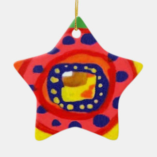 カラフルな心のオーナメント セラミックオーナメント