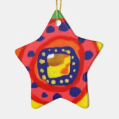 カラフルな心のオーナメント セラミックオーナメント (左)