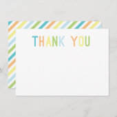 カラフルな応援は平らなカード感謝していしています サンキューカード (正面/裏面)