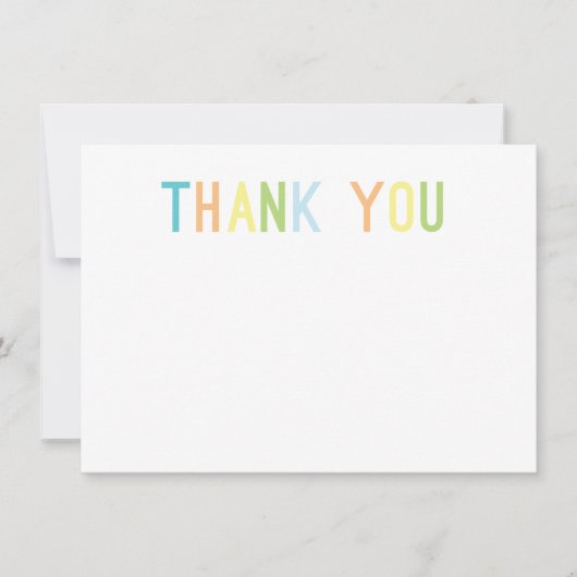 カラフルな応援は平らなカード感謝していしています サンキューカード (正面)