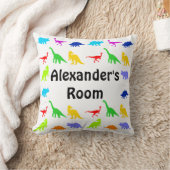 カラフルな恐竜のパーソナライズな装飾用クッション クッション (ブランケット)