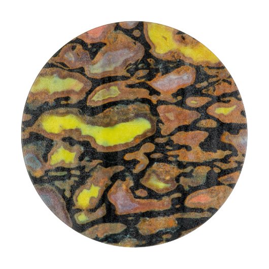 カラフルな恐竜の化石 カッティングボード (正面)