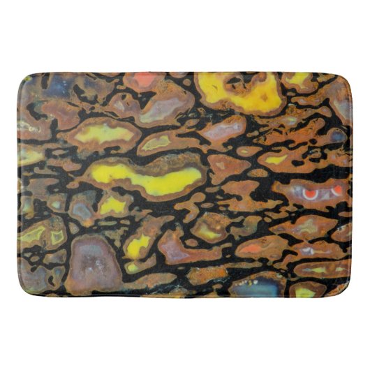 カラフルな恐竜の化石 バスマット (正面)