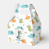 カラフルな恐竜の誕生日パーティー フェイバーボックス (正面サイド)