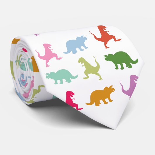 カラフルな恐竜の首のタイ ネクタイ (ロール)