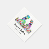カラフルな恐竜ゲイウェディング T-Rex 二人の花婿 スタンダードカクテルナプキン (角)