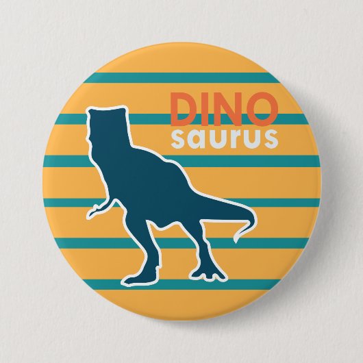 カラフルな恐竜ジュラ紀動物T-Rex 缶バッジ (正面)