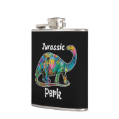 カラフルな恐竜 ブラック Jurassic Perk フラスク (左)