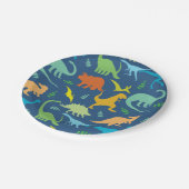 カラフルな恐竜 ペーパープレート (アングル)