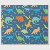 カラフルな恐竜 ラッピングペーパー (フラット)