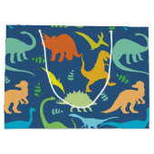 カラフルな恐竜 ラージペーパーバッグ (裏面)