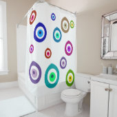 カラフルな悪のまなざし シャワーカーテン (インサイチュ)