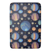 カラフルな惑星と宇宙の星々 バスマット (正面縦)