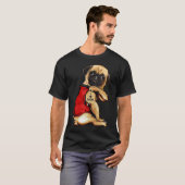 カラフルな愛のパグ ママ Tシャツ (正面フル)