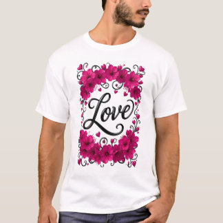 カラフルな愛の花 Tシャツ