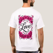 カラフルな愛の花 Tシャツ (裏面)