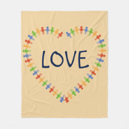 カラフルな愛ハートのデザインのフリースブランケット フリースブランケット