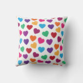 カラフルな愛ハートパターンバレンタインデー クッション (裏面)