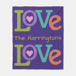 カラフルな愛フリースブランケット フリースブランケット