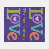 カラフルな愛フリースブランケット フリースブランケット (正面(横))