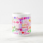 カラフルな愛愛愛愛愛愛愛マグ コーヒーマグカップ (中央)