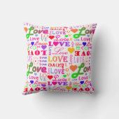 カラフルな愛愛愛愛愛愛 クッション (裏面)