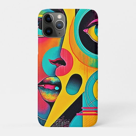 カラフルな感情: 抽象的な顔 Case-Mate iPhoneケース (裏)