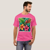 カラフルな感情:抽象的な顔 Tシャツ (正面フル)